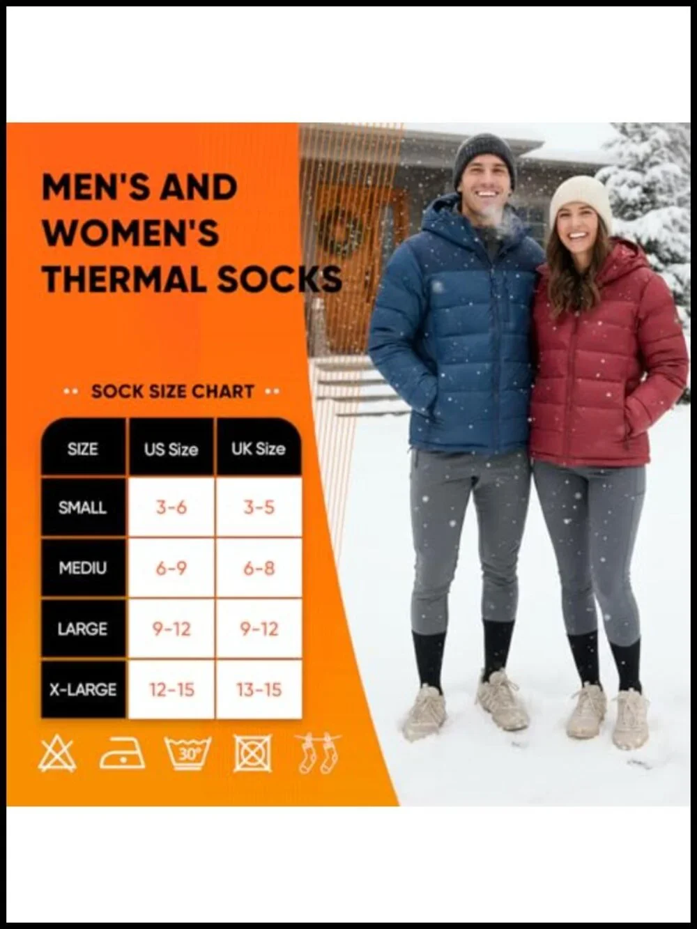Merino Wool Hiking Socks for Men Women Thermal Winter Cushioned Wicking Crew